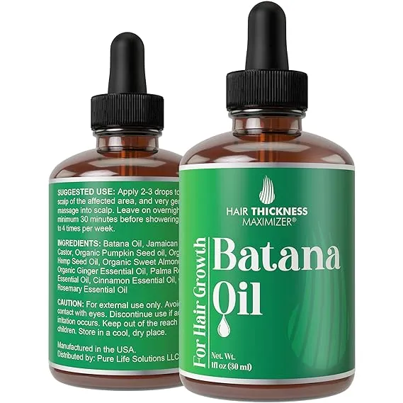 Batana Oil for Hair Growth. with Jamaican Black Castor Pumpkin Seed Oil Rosemary Oil. Vegan Thickening Moisturizing Strengthening Serum for Women Men