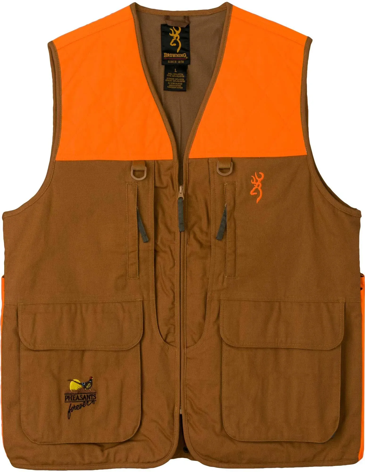 Browning Pheasants Forever Vest with Reactar Pockets LARGE