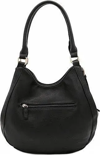 Light-weight 3 Compartment Faux Leather Medium Hobo Bag