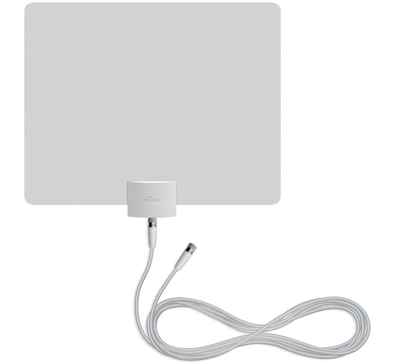 Mohu Leaf Plus Amplified Indoor TV Antenna, 60-Mile Range, UHF/VHF Multi-Directional, Original Paper-Thin Design, 16 ft. Coaxial Cable, 15dB Preamplified, Reversible, Paintable, 4K-Ready, MH-110029