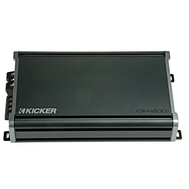 KICKER - CX 1200W Class D Digital Mono Amplifier with Variable Low-Pass Crossover - Black