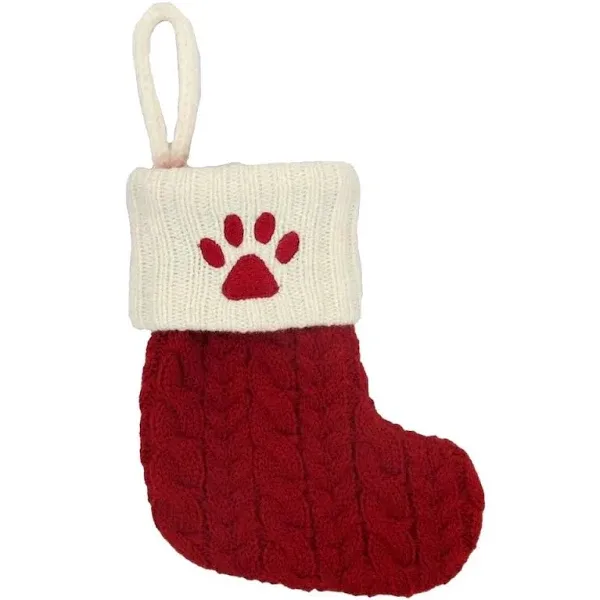 St. Nicholas Square 8-in. Knit Monogram Christmas Stocking, Paw Print