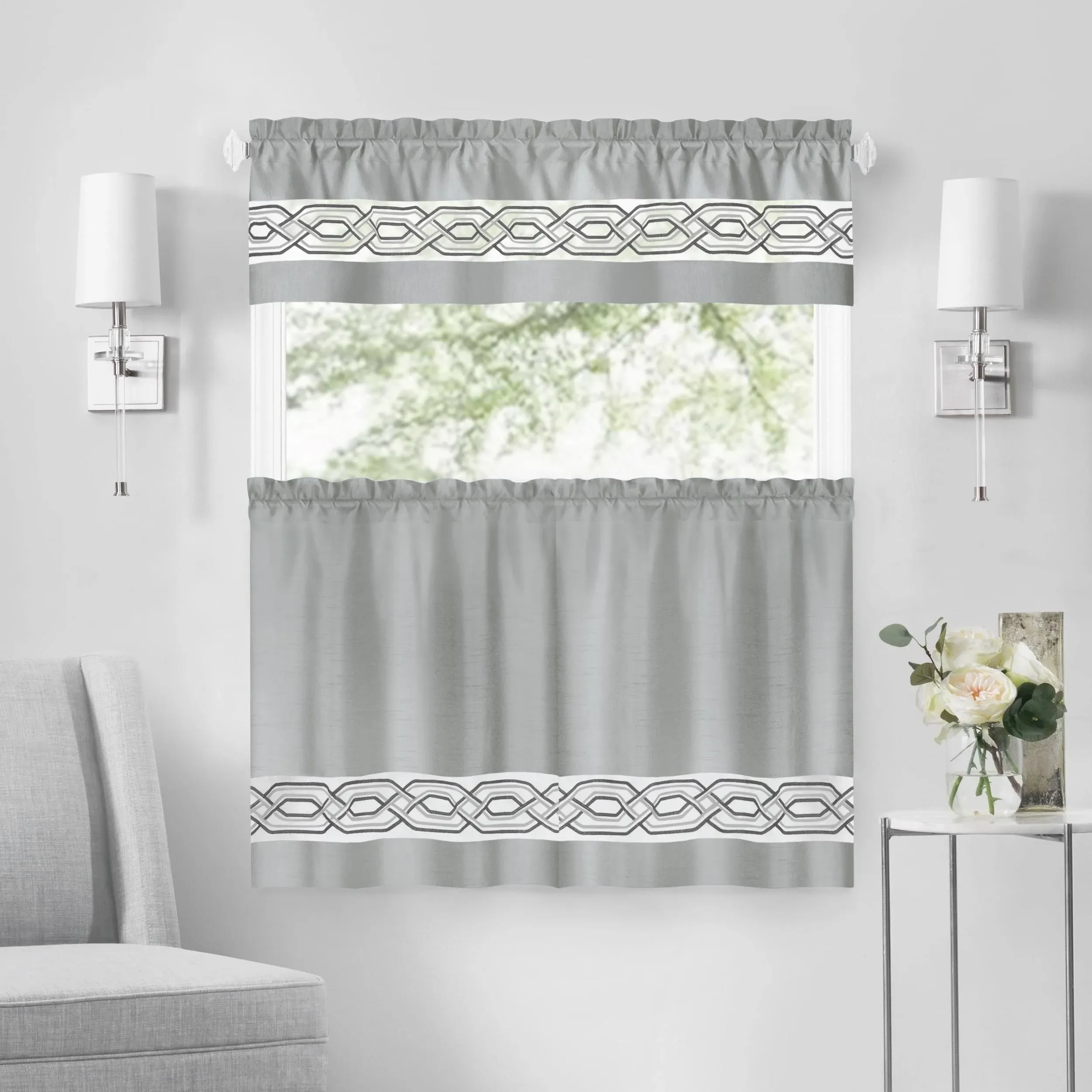 Achim Paige Tier and Valance Window Curtain Set