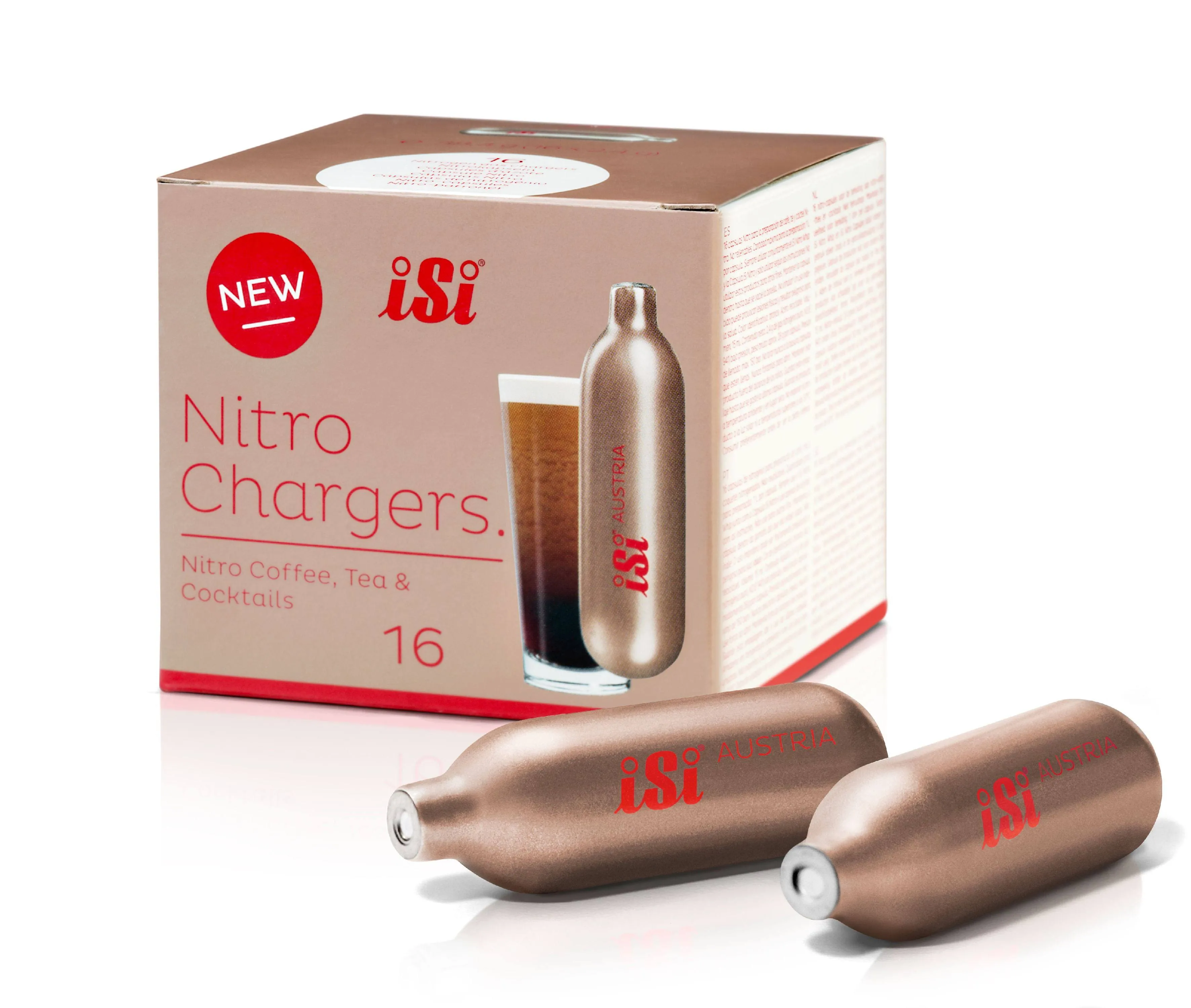 iSi Nitro Bronze Steel Coffee Nitro Chargers Pack of 16 070599