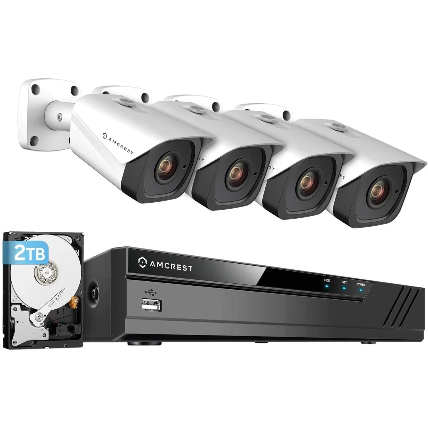 Amcrest 8CH Plug &amp; Play H.265 4K NVR 8MP 3840x2160 Security Camera System W 2TB