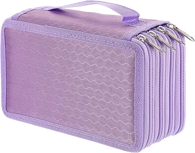 BTSKY Handy Wareable Oxford Colored Pencil Case 72 Slots Pencil Organizer (Purple)