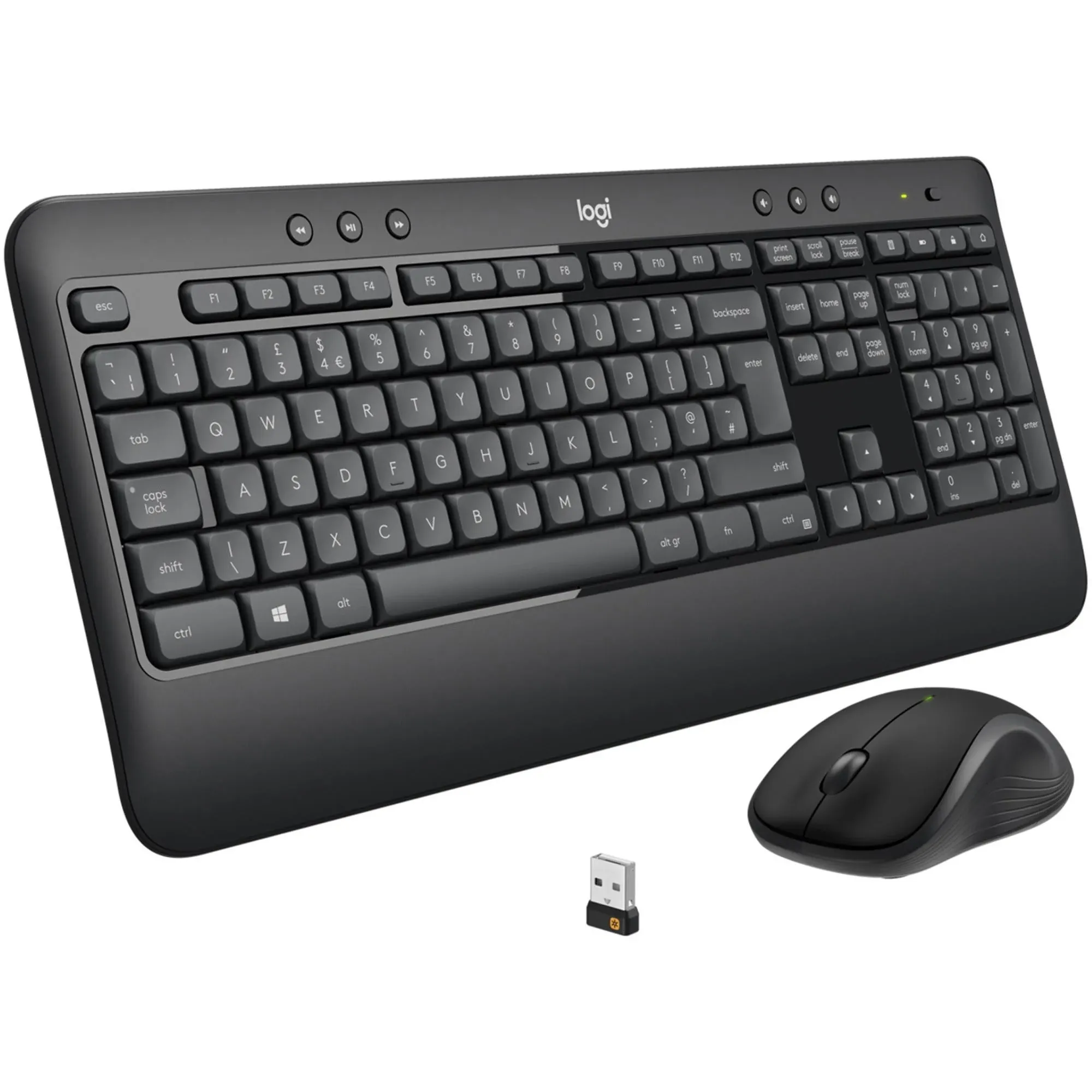 Logitech MK540 Advanced Wireless Keyboard and Wireless M310 Mouse Combo — Full Size Keyboard and Mouse, Long Battery Life, Caps Lock Indicator Light, Hot Keys, Secure 2.4GHz Connectivity (MK540)