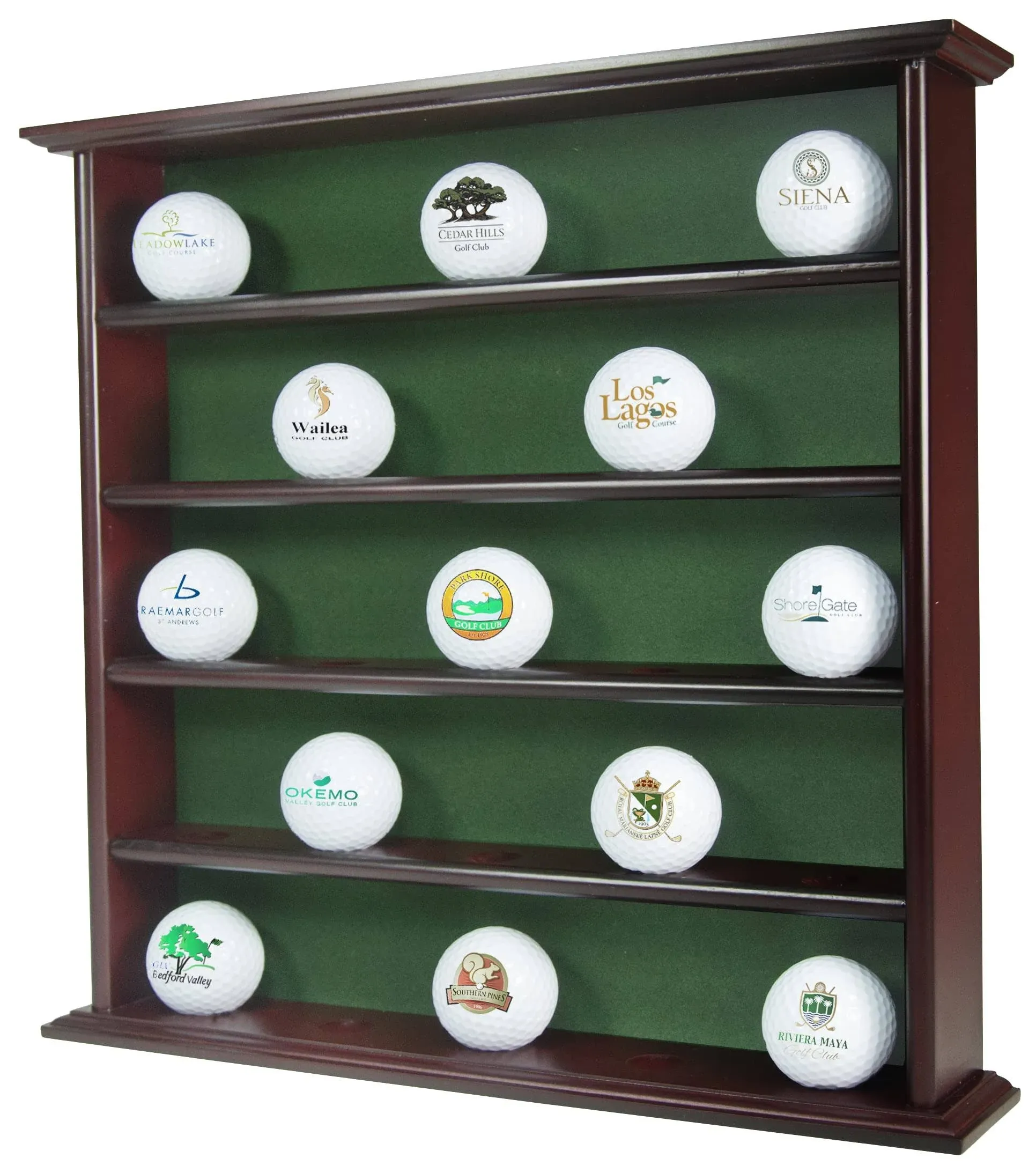 25 Golf Ball Display Cabinet Mahogany