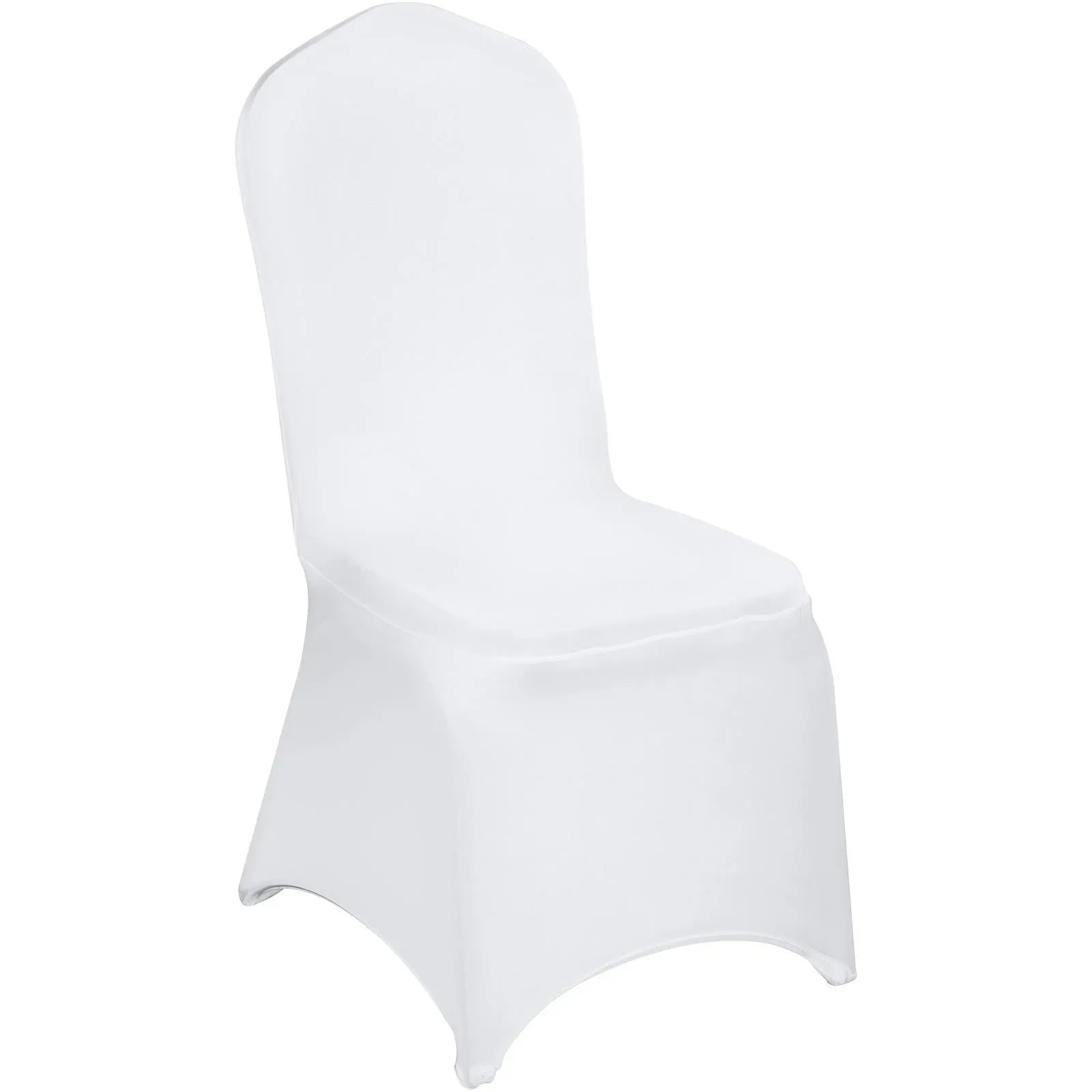 VEVOR 100 Pcs Ivory Chair Covers Polyester Spandex Chair Cover Stretch Slipcovers for Wedding Party Dining Banquet Chair Flat-Front Covers