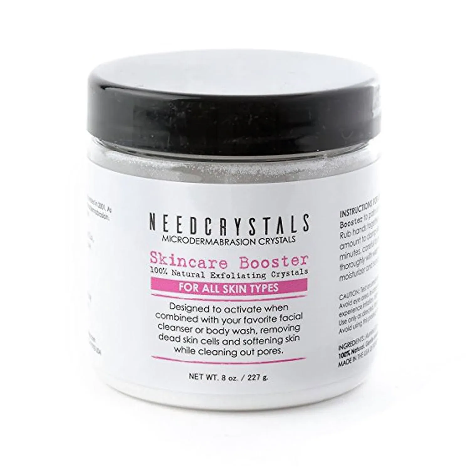 NeedCrystals Microdermabrasion Crystals 8 oz. 227g. DIY Face Scrub. Natural Facial Exfoliator for Dull or Dry Skin Improves Scars, Blackheads, Pore