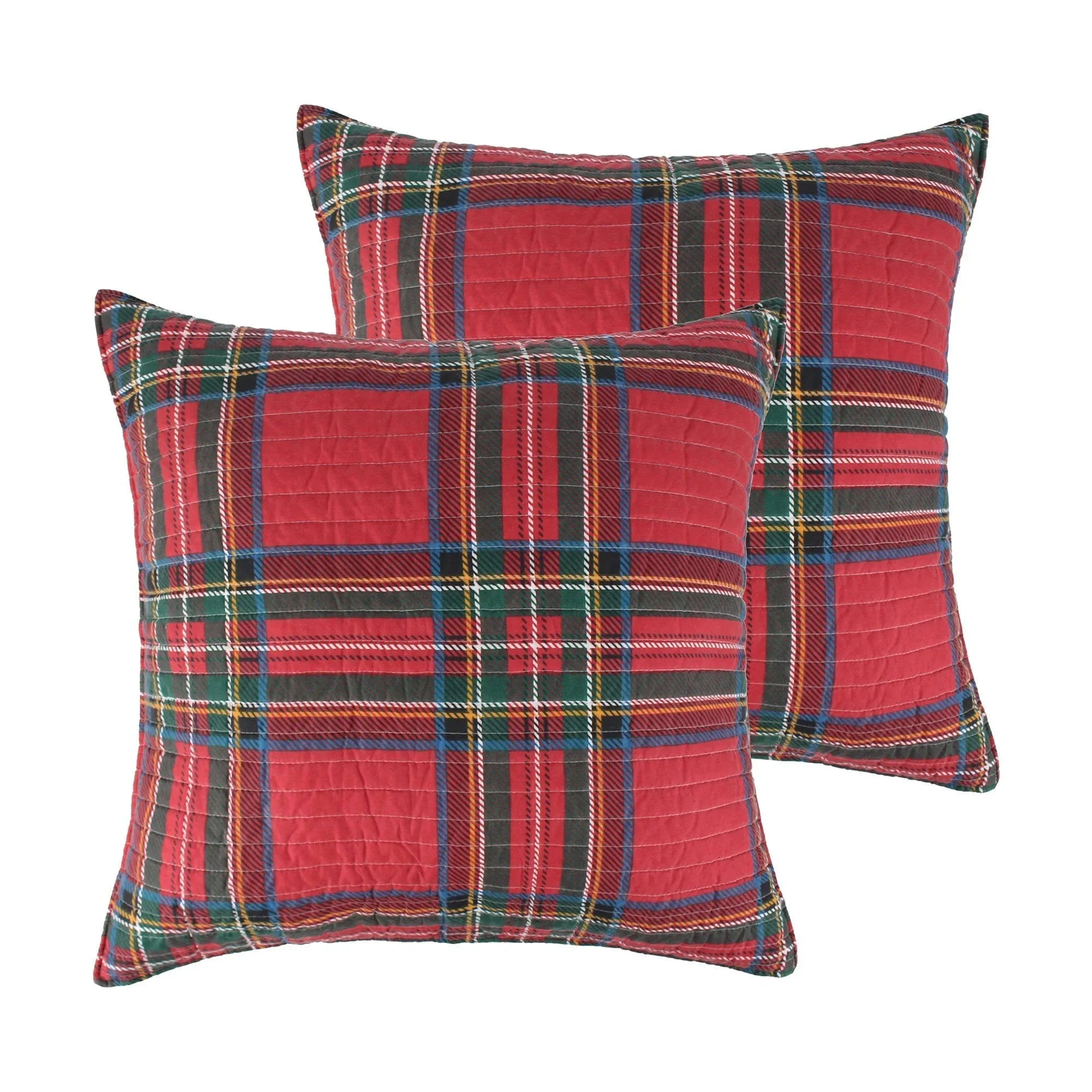 Thatch Home Spencer Plaid by Levtex Home - Spencer Plaid Quilted King Sham (Pack of 2) (36x20in.) - Reversible - Cotton/Poly