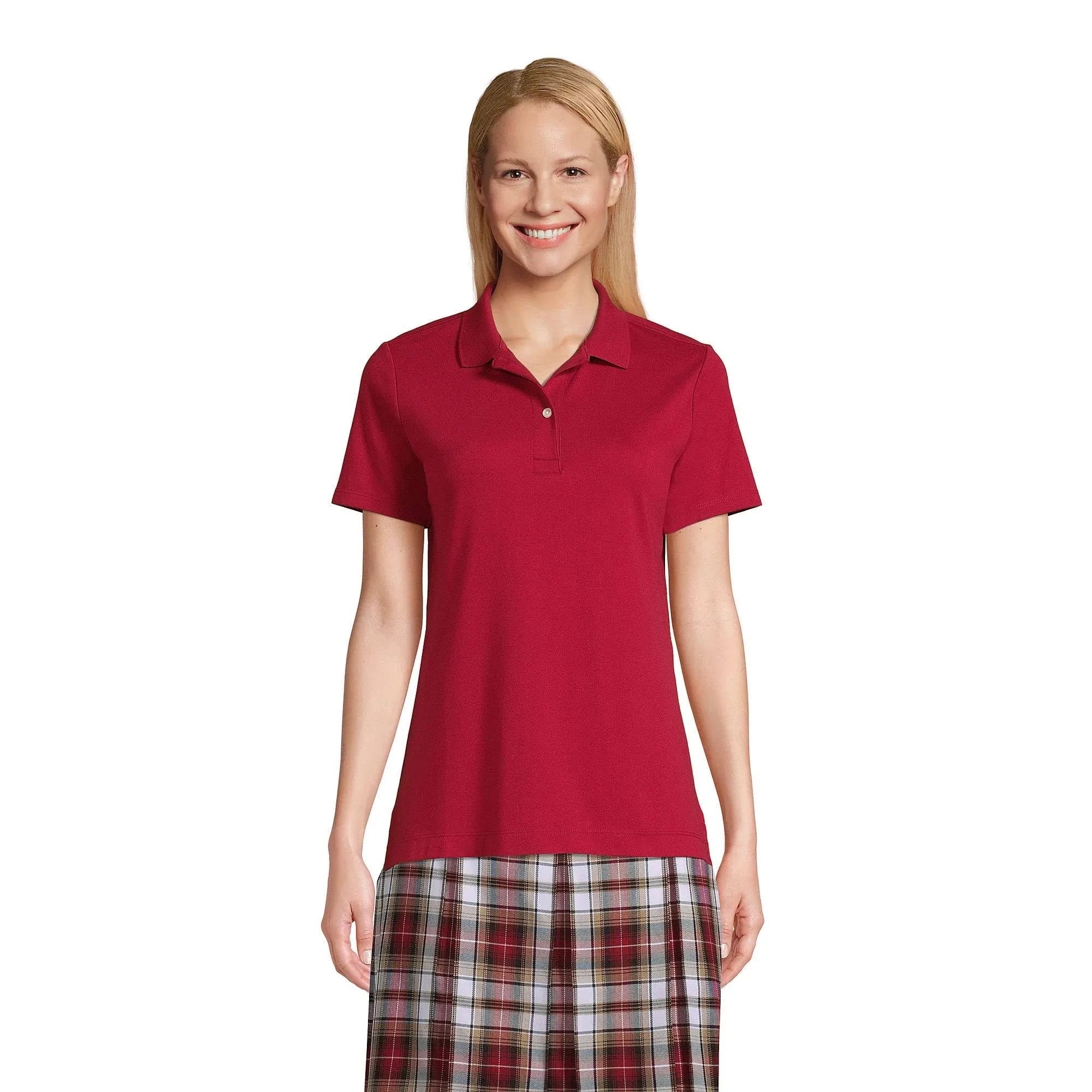 School Uniform Women's Short Sleeve Mesh Polo Shirt