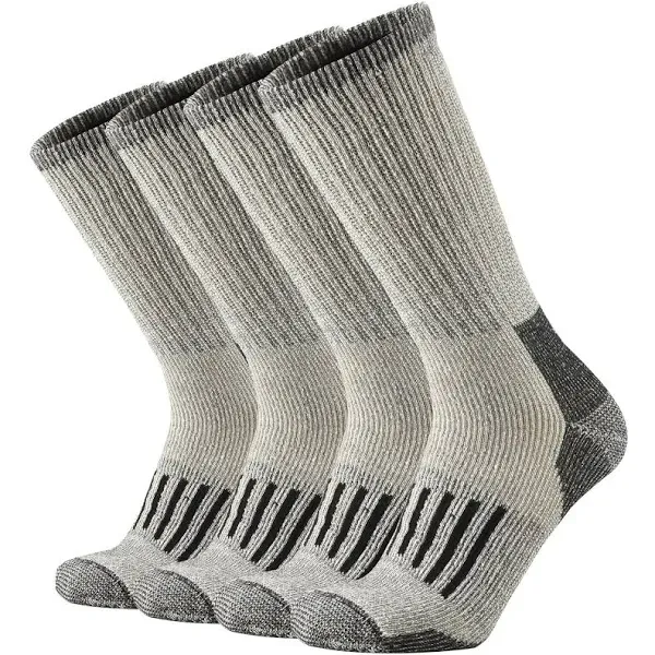 SOX TOWN Men's Merino Wool Cushion Crew Socks Moisture Wicking Control for Outdoor Hiking Work Boot Thermal Warm All Seasons