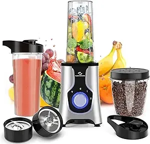 Portable Blender for Shakes and Smoothies, 12 PCS Personal Size Blenders with...