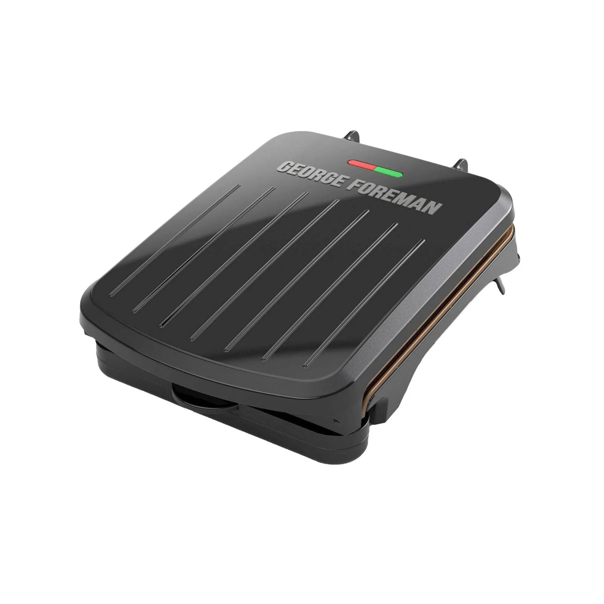 George Foreman 2-Serving Classic Plate Electric Indoor Grill and Panini Press, Black, GRS040B