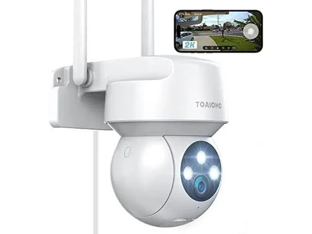 TOAIOHO 2K Security Camera Outdoor, Camera for Home Security Outside with Color ...