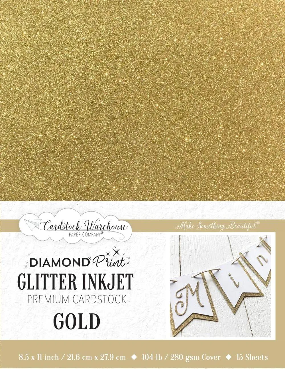 Gold Diamond Print Inkjet Glitter