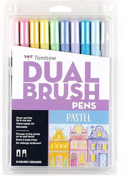 Tombow Dual Brush Pen Set, 10 Pastel