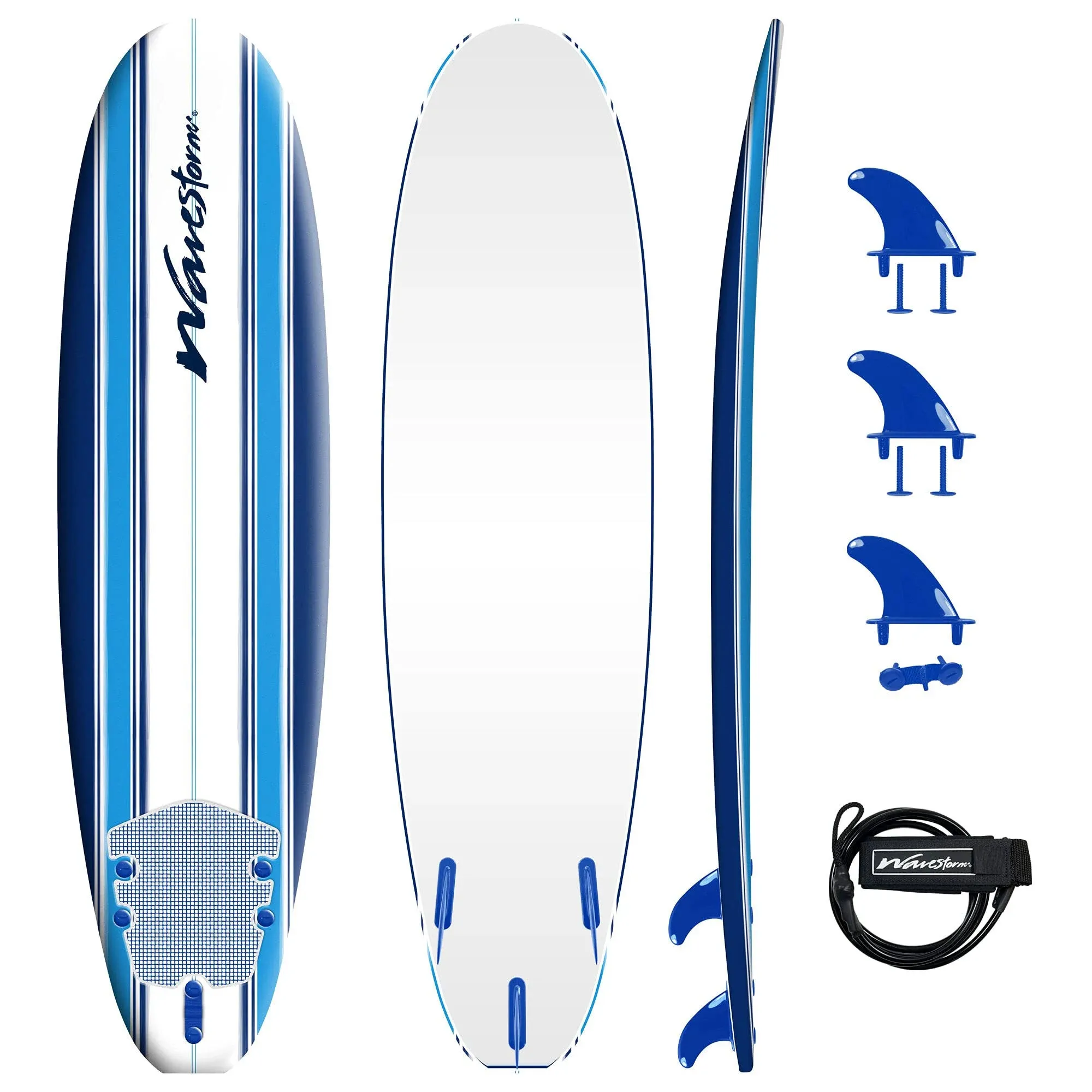 Wavestorm Classic Soft Top Foam 7&#039; Surfboard for Beginners and All Surfing Le...