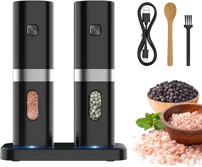 Electric Salt and Pepper Grinder Set