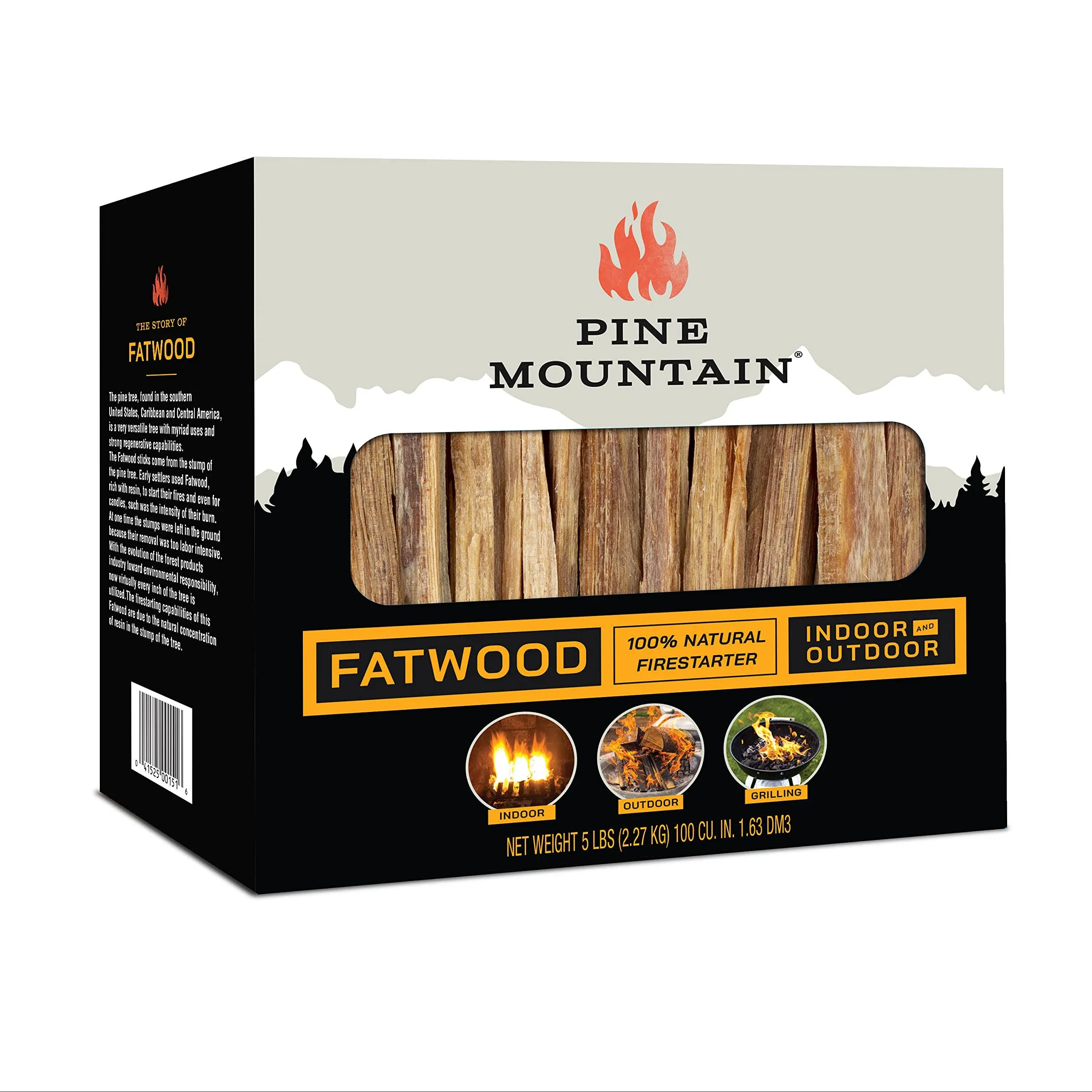 Pine Mountain StarterStikk 100% Natural Fatwood Firestarting Sticks, 5 Pound Natural Firestarting Wood Sticks for Campfire, Fireplace, Wood Stove, Fire Pit, Indoor and Outdoor Use