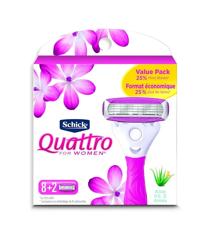 Schick Quattro Ultra Smooth Razor Blade Refills for Women Value Pack, 10 CountSchick Quattro Ultra Smooth Razor Blade Refills for Wom…