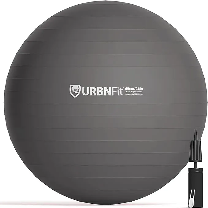 URBNFit Exercise Ball (Multiple Sizes) for Fitness, Stability, Balance & Yoga Ball - Workout Guide & Quick Pump Included - Anti Burst Professional