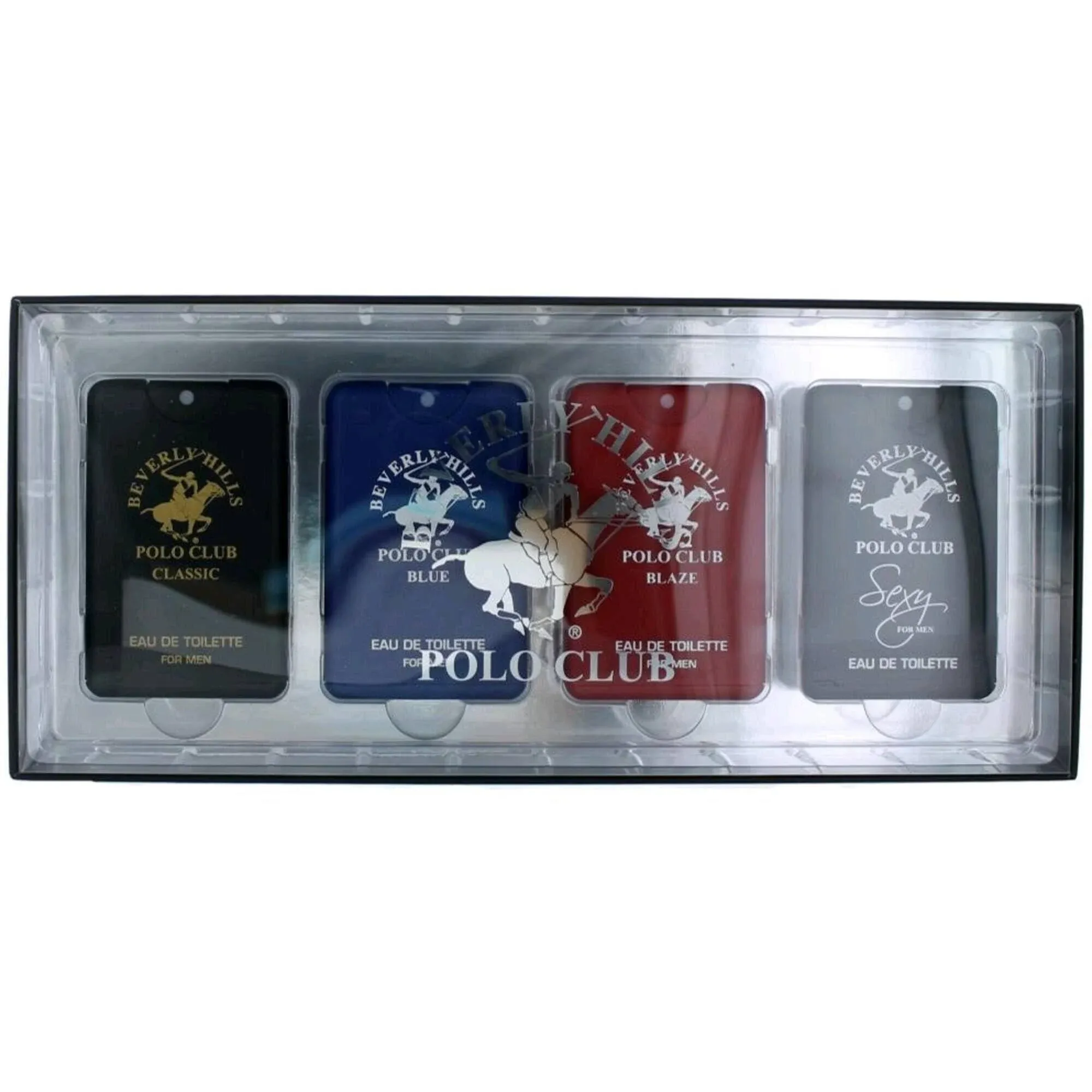 Beverly Hills Polo Club Pocket Size Collection, 4 Piece Cologne Gift Set for Men, Pack of 1,0.68 fluid_ounces