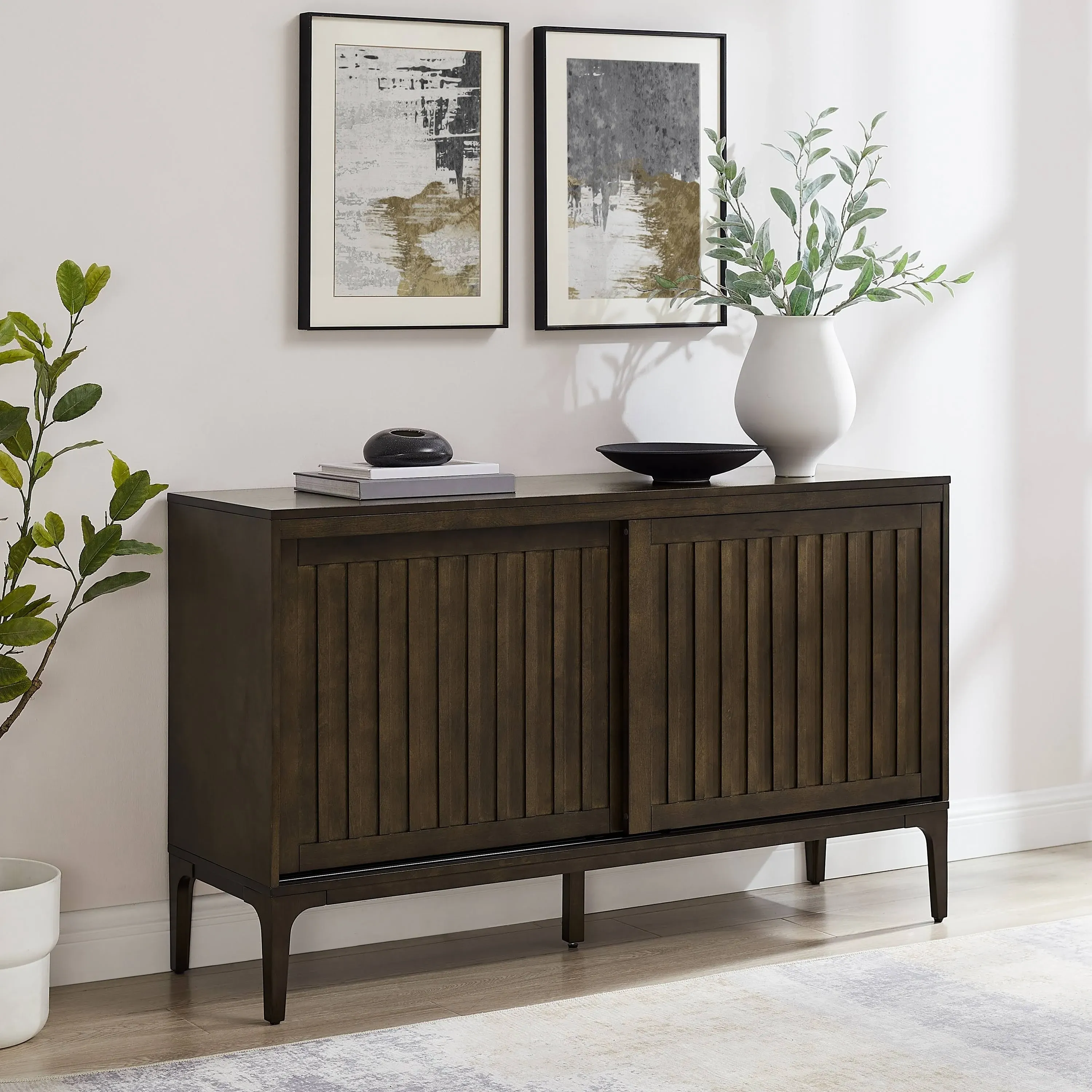 Crosley Furniture Asher Sideboard, Dark Brown