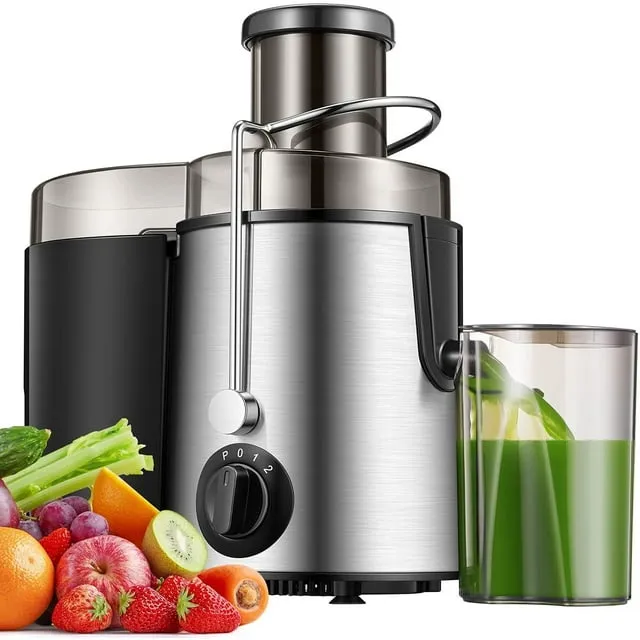 Juilist Juicer Machines, 3" Wide Mouth Juicer Extractor, 3-Speed Setting, 400W Easy to Clean, Green