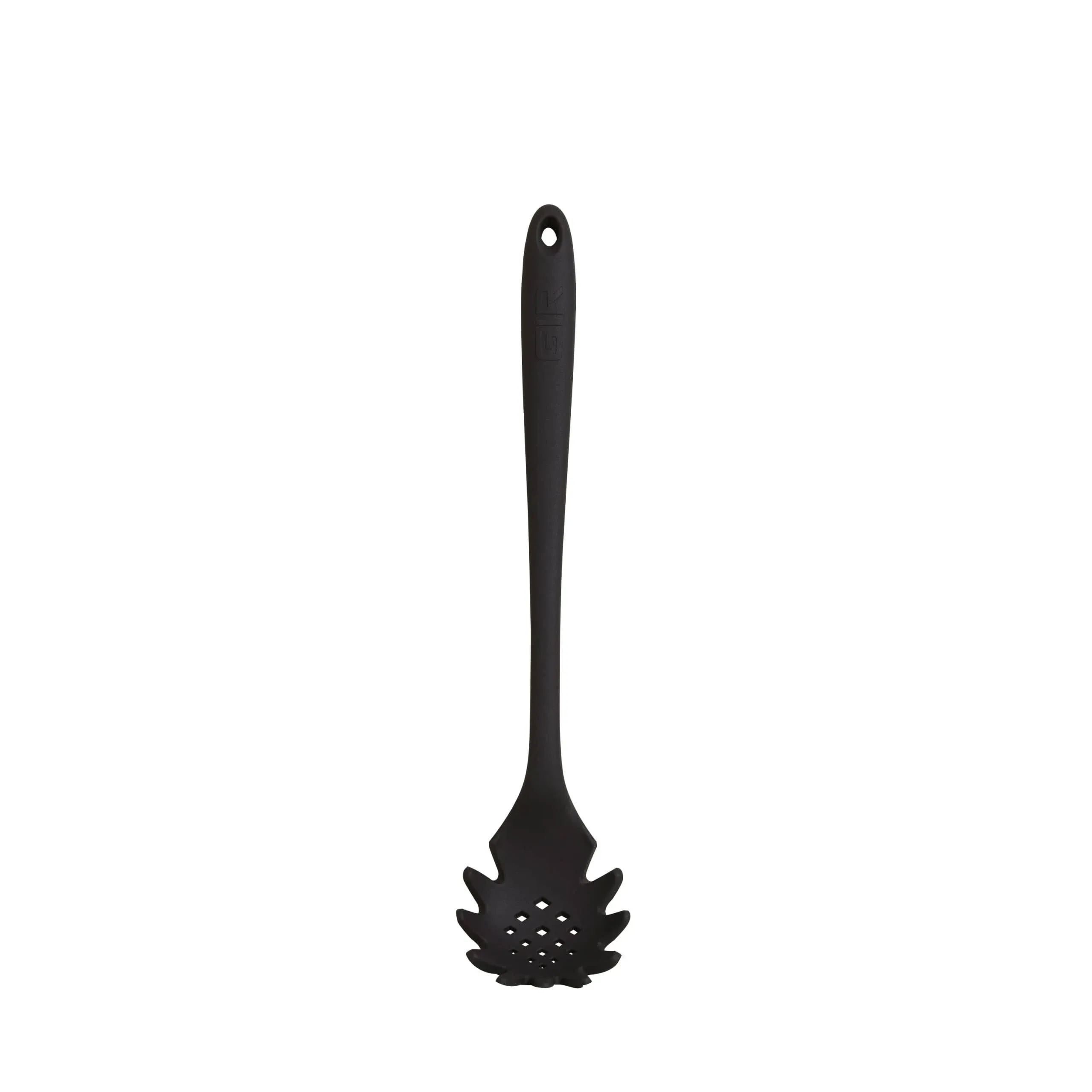 GIR: Get It Right Premium Silicone Spaghetti Spoon - Non-Stick Heat Resistant Silicone Pasta Fork - Perfect for Cooking, Strainer, and Serving - 13 IN, Black