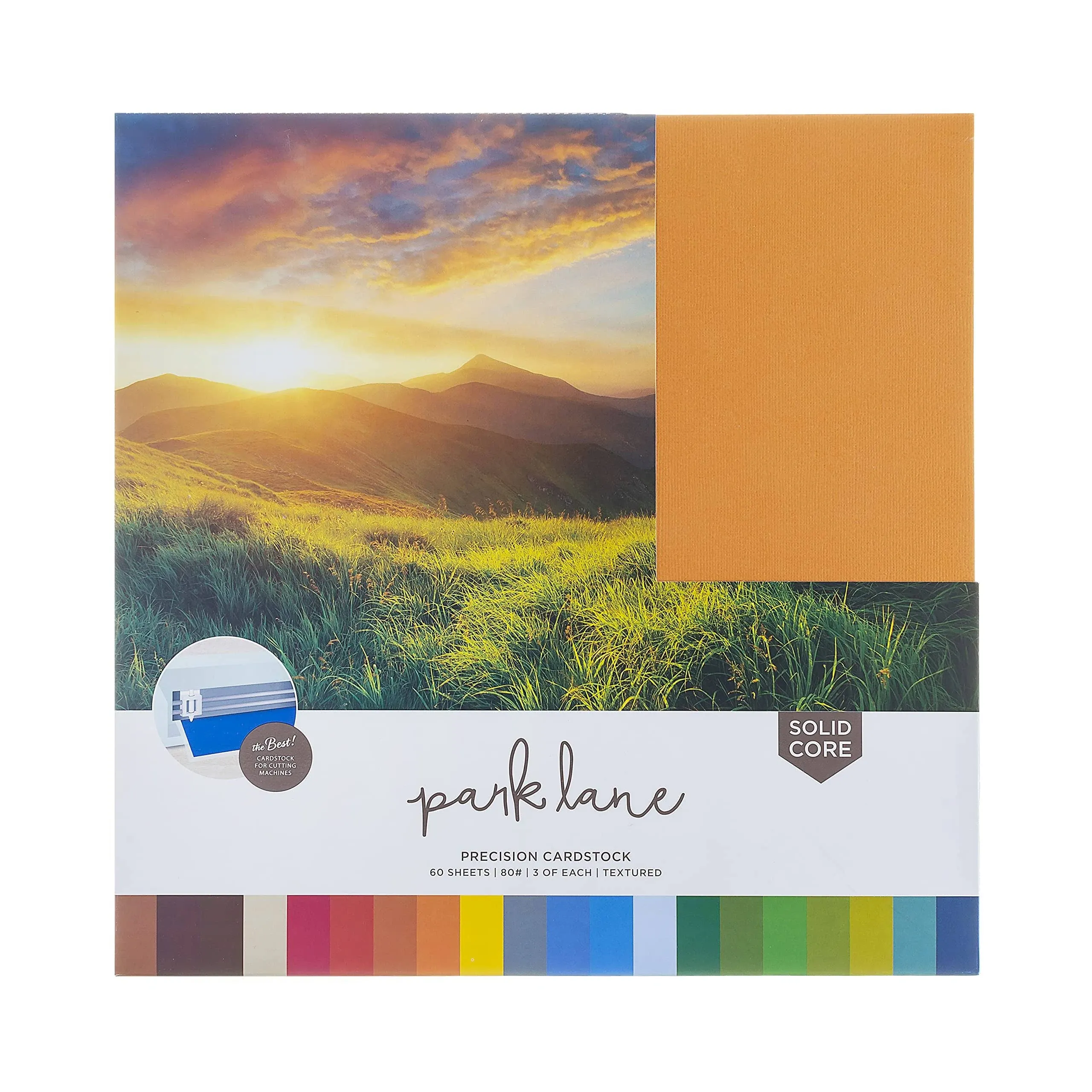 Park Lane Cardstock 12x12 Variety Pack, 60 Sheets | 80lb Premium Textured Scrapbook Paper, Solid Core | Acid Free Double Sided Card Stock for Paper C