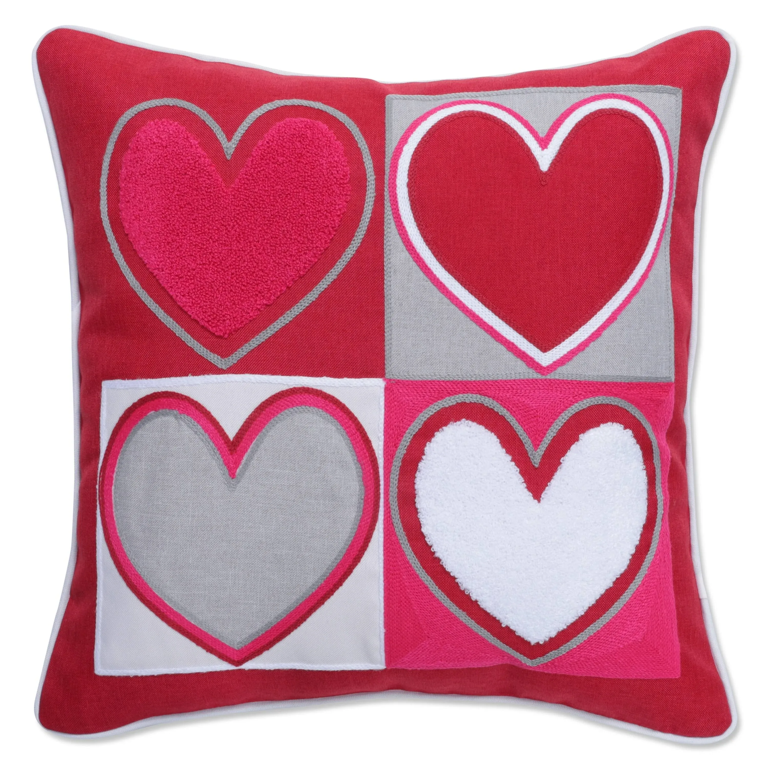 Indoor Valentines Heartfelt Hearts Red 17" Throw Pillow, 17"x17" - Contemporary - Decorative Pillows - by Pillow Perfect Inc | Houzz