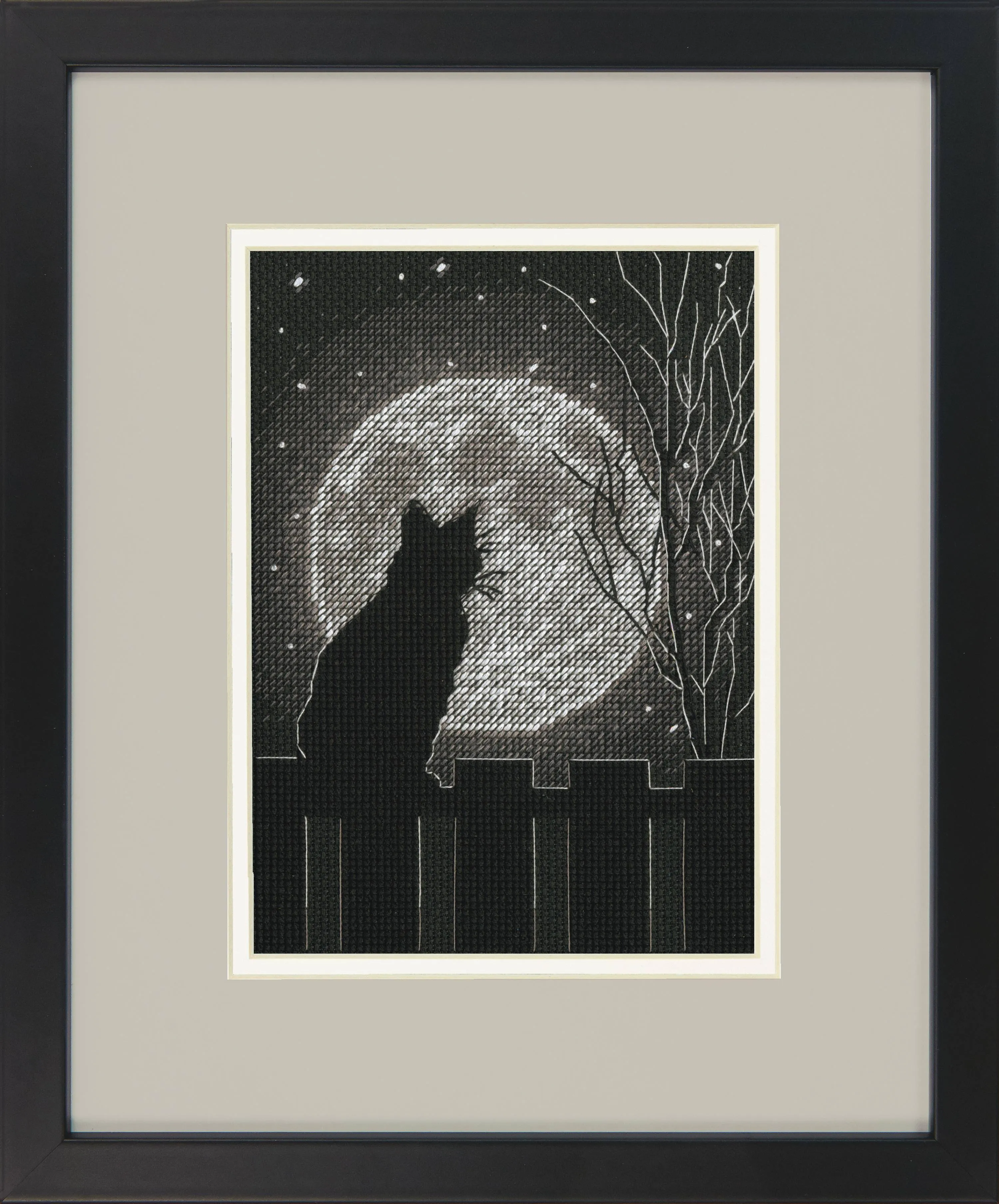 Counted Cross Stitch Kit Black Moon Cat, Dimensions 70-65212