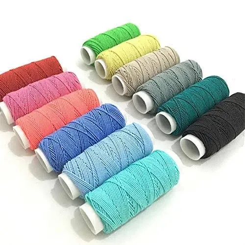 FQTANJU 12 Pcs Round Shirring Elastic Craft cord