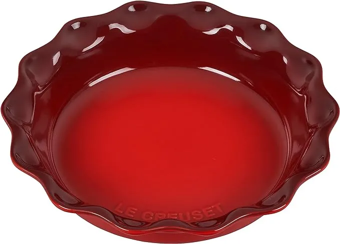 Le Creuset Stoneware 9" Heritage Pie Dish, Cerise