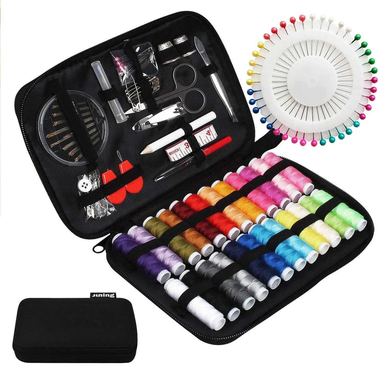 130-Piece Sewing Kit With Case - * Home, Travel, And Emergency Use - * 24 Spools Of Thread, Needles, Scissors, *, And More! Christmas, Thanksgiving, New Year&#39;s gifts Easter Gift