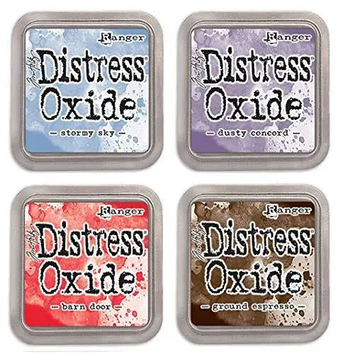 Tim Holtz Ranger Distress Oxide Ink Bundle - Four 3" x 3" Pads (F : Stormy Sky ...