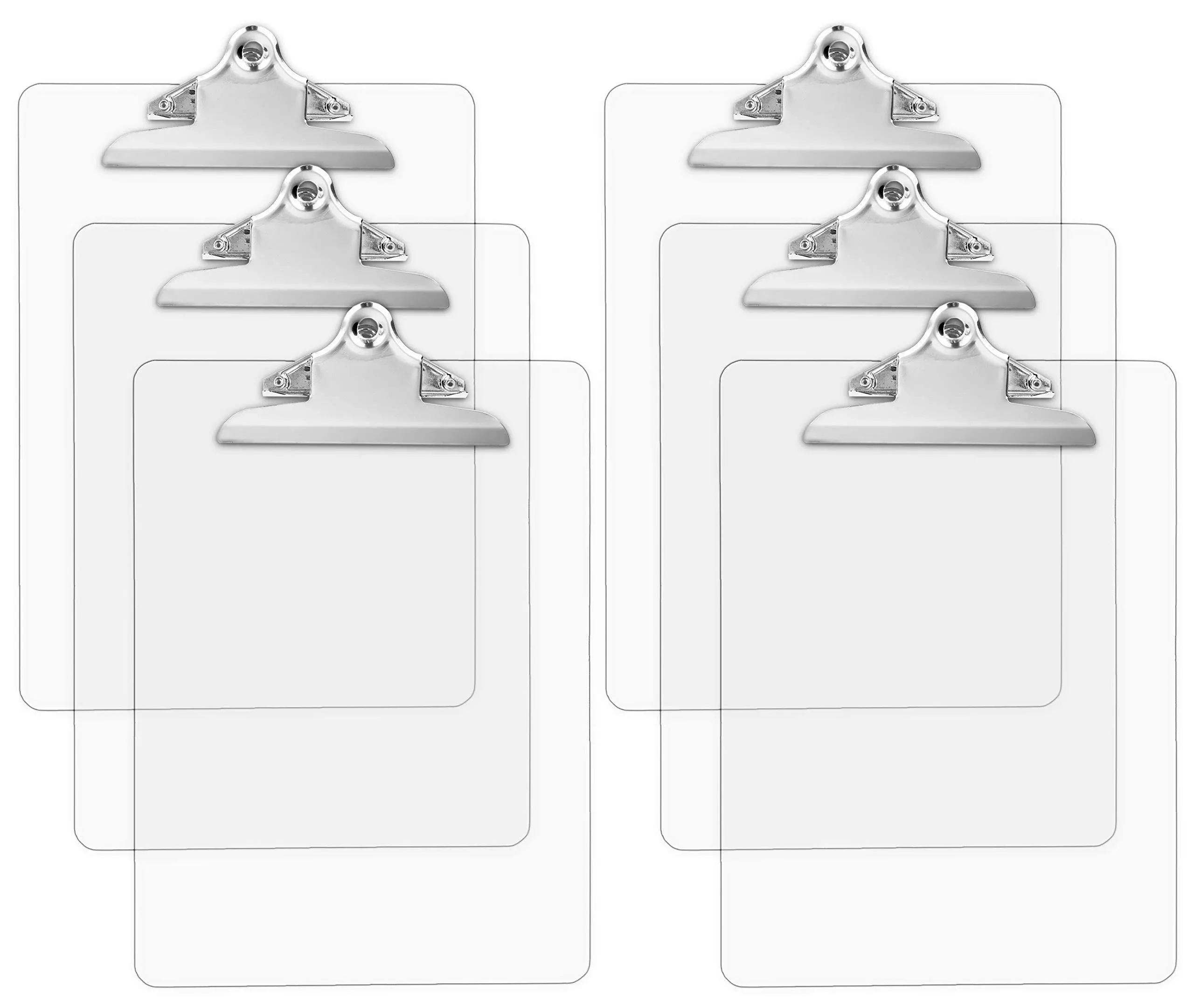 Office Solutions Plastic Transparent Clipboards (Set of 6)