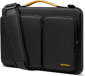 tomtoc Laptop Shoulder Bag for 14-inch MacBook Pro M1/M2 Pro/Max A2779 A2442 2023-2021, 13.5-14.4 Surface Laptop Studio/5/4/3, Surface Book 3/2/1, 360 Protective Case Fit Asus VivoBook/ZenBook 14