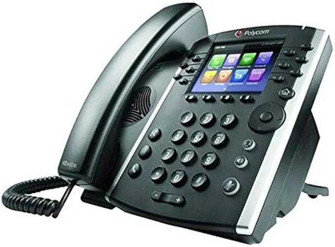 Plantronics VVX 411 12-Line VOIP Business Phone (Polycom) - Desk Phone with Handset - POE - Power Supply Not Included - 3.5' Color Display