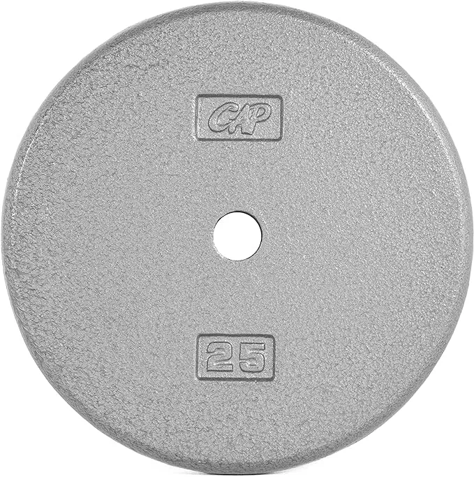 Cap Barbell - Standard Cast Iron Weight Plate, 25 lbs, Gray