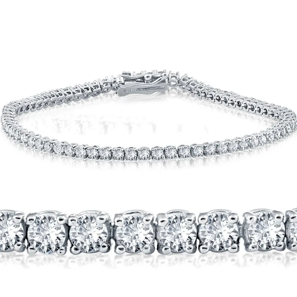 3 Carat Round Cut Lab Grown Diamond Tennis Bracelet In 14k White Gold 7"