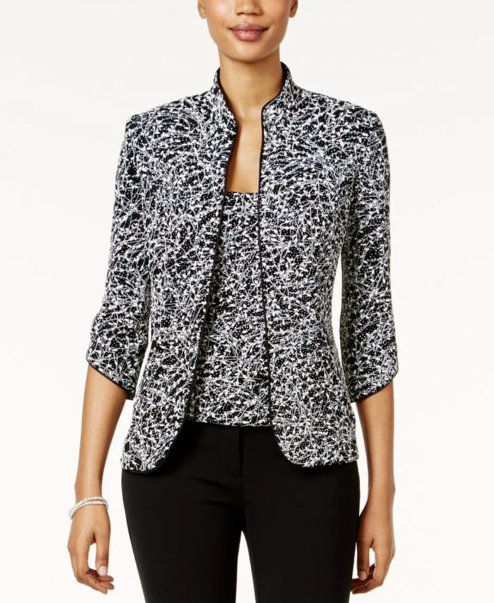 Printed Jacket and Top Set, Regular & Petite Sizes 
      
          Printed Jacket and Top Set, Regular & Petite Sizes