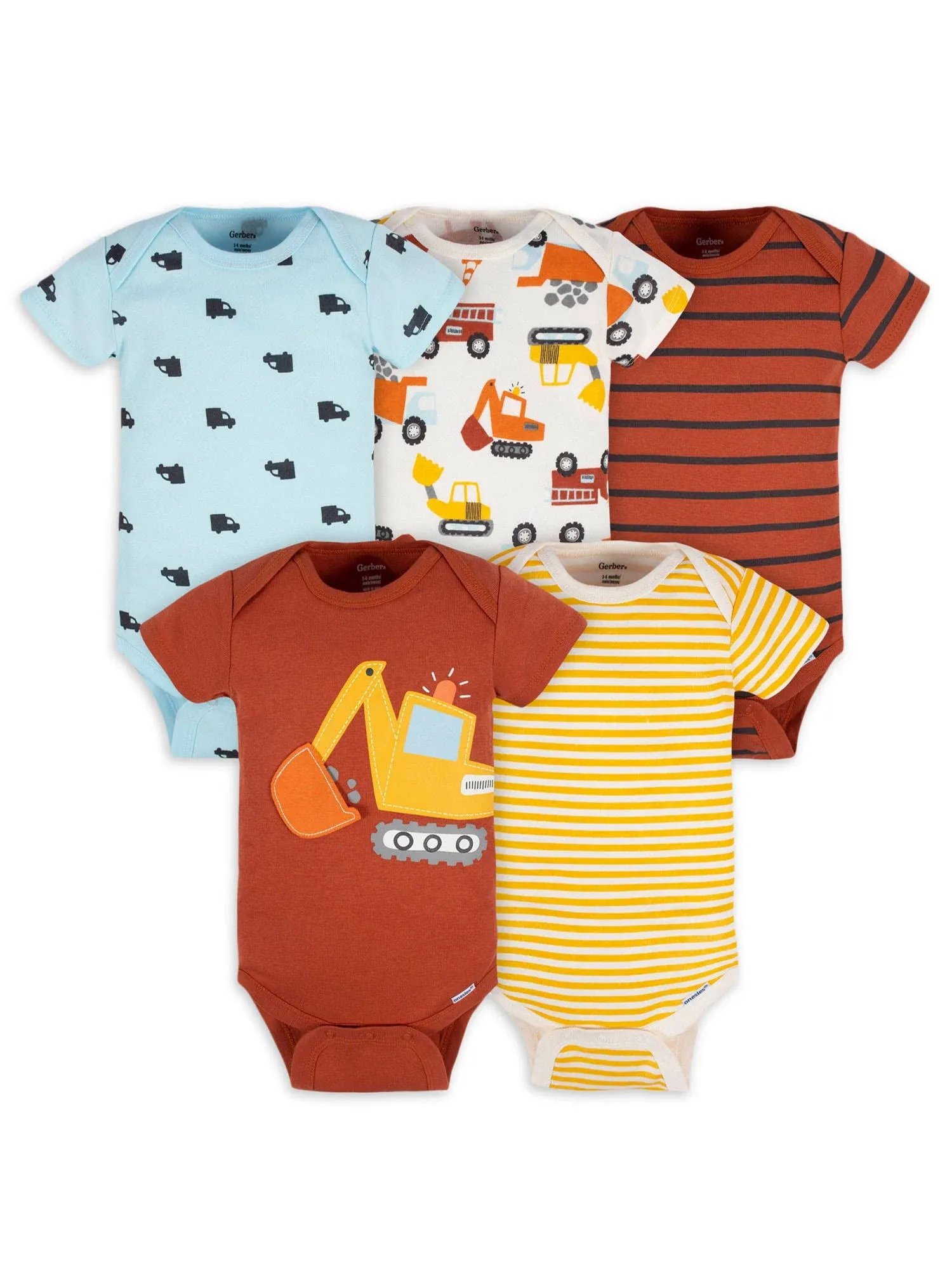 Gerber baby-boys 5-pack Short Sleeve Variety Onesies Bodysuits