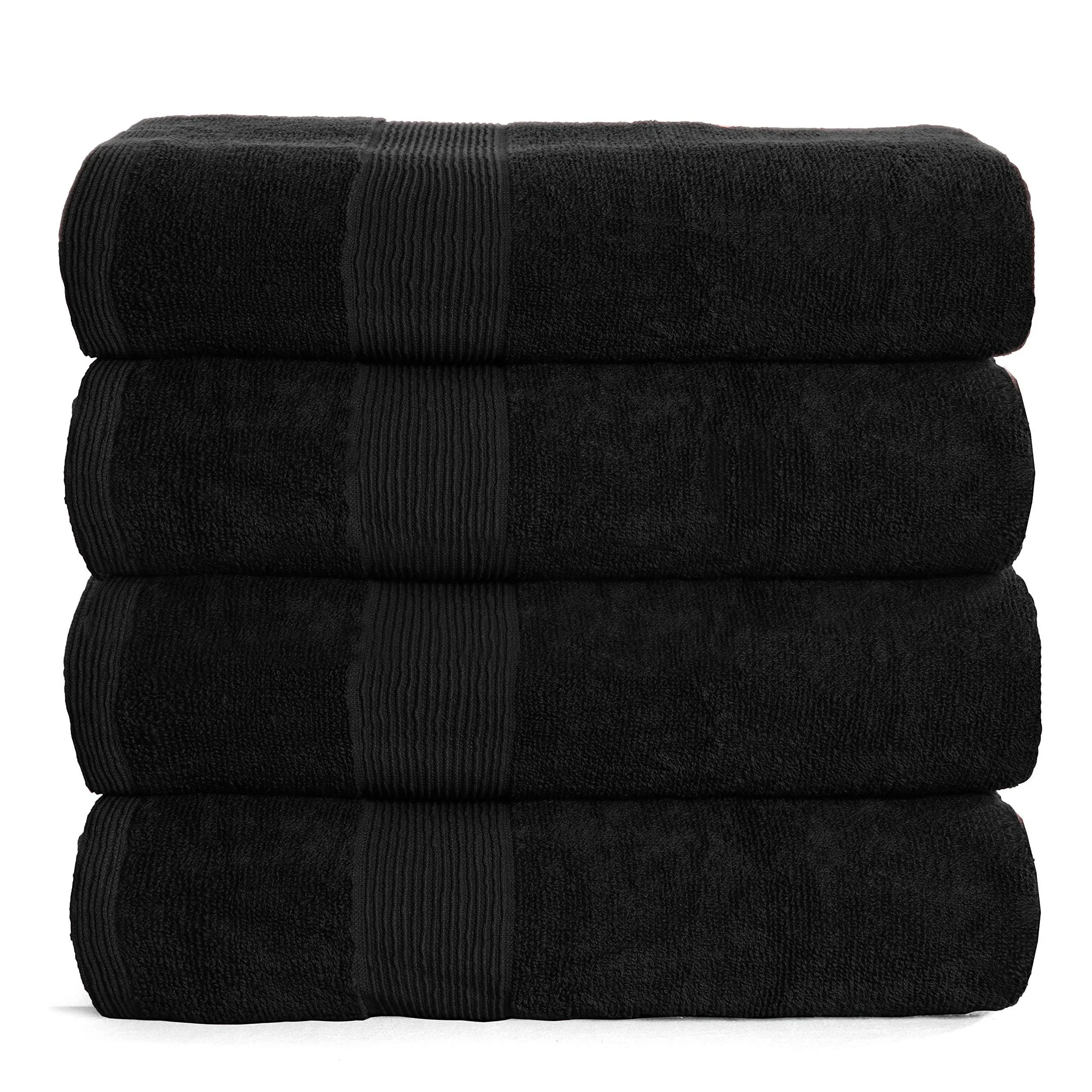 Elvana Home 4 Pack Bath Towel Set 27x54, 100% Ring Spun Cotton, Ultra Soft Highly Absorbent Machine Washable Hotel Spa Quality for Bathroom, 4 Bath T