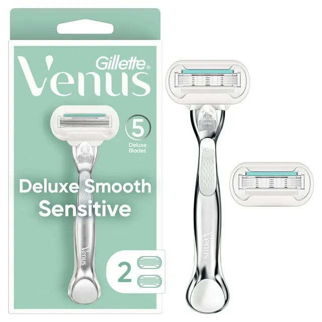 Venus Deluxe Smooth Sensitive Women's Razor + 2 Razor Blade Refills