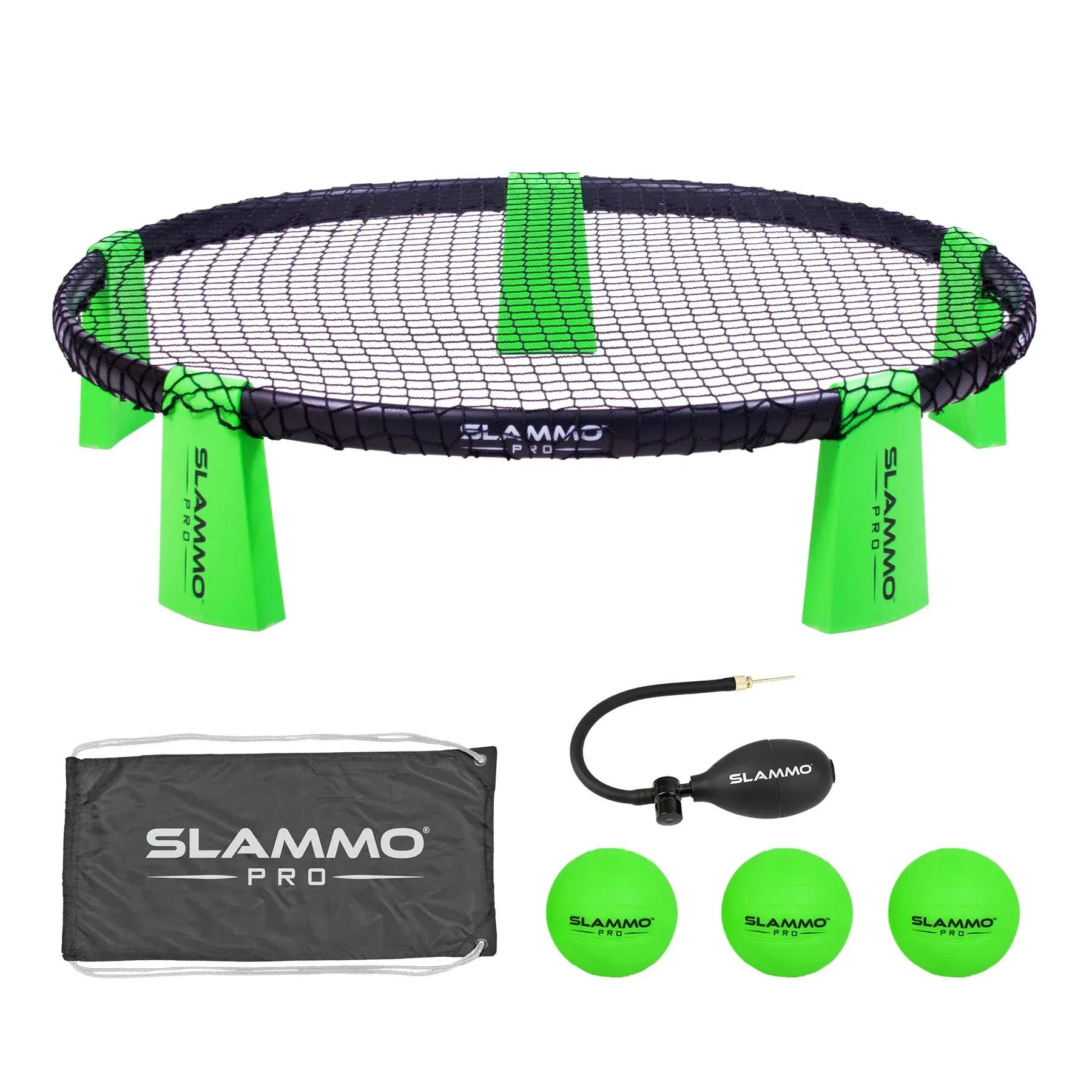 GoSports SLAMMO PRO Game Set - Improved Roundnet with 3 PRO Balls, Pump and Case