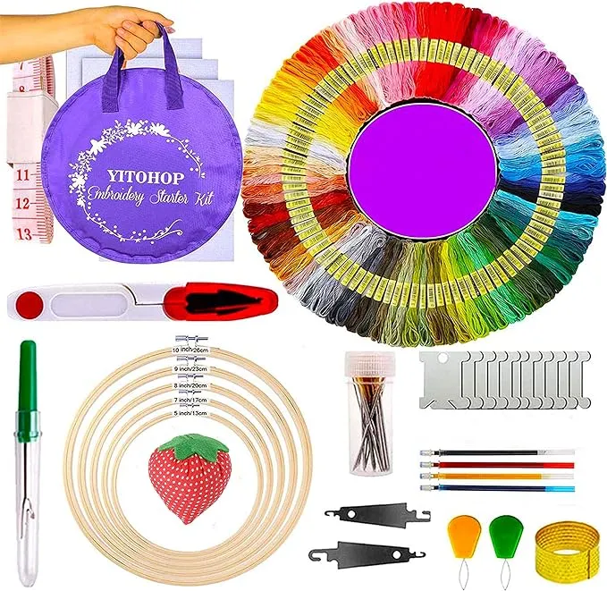 200pcs+ Embroidery Floss kit, Friendship Bracelet String Kit with Organizer Box-Included 100pcs Friendship Bracelet Floss Thread,Cross Stitch Kits Xmas Gifts