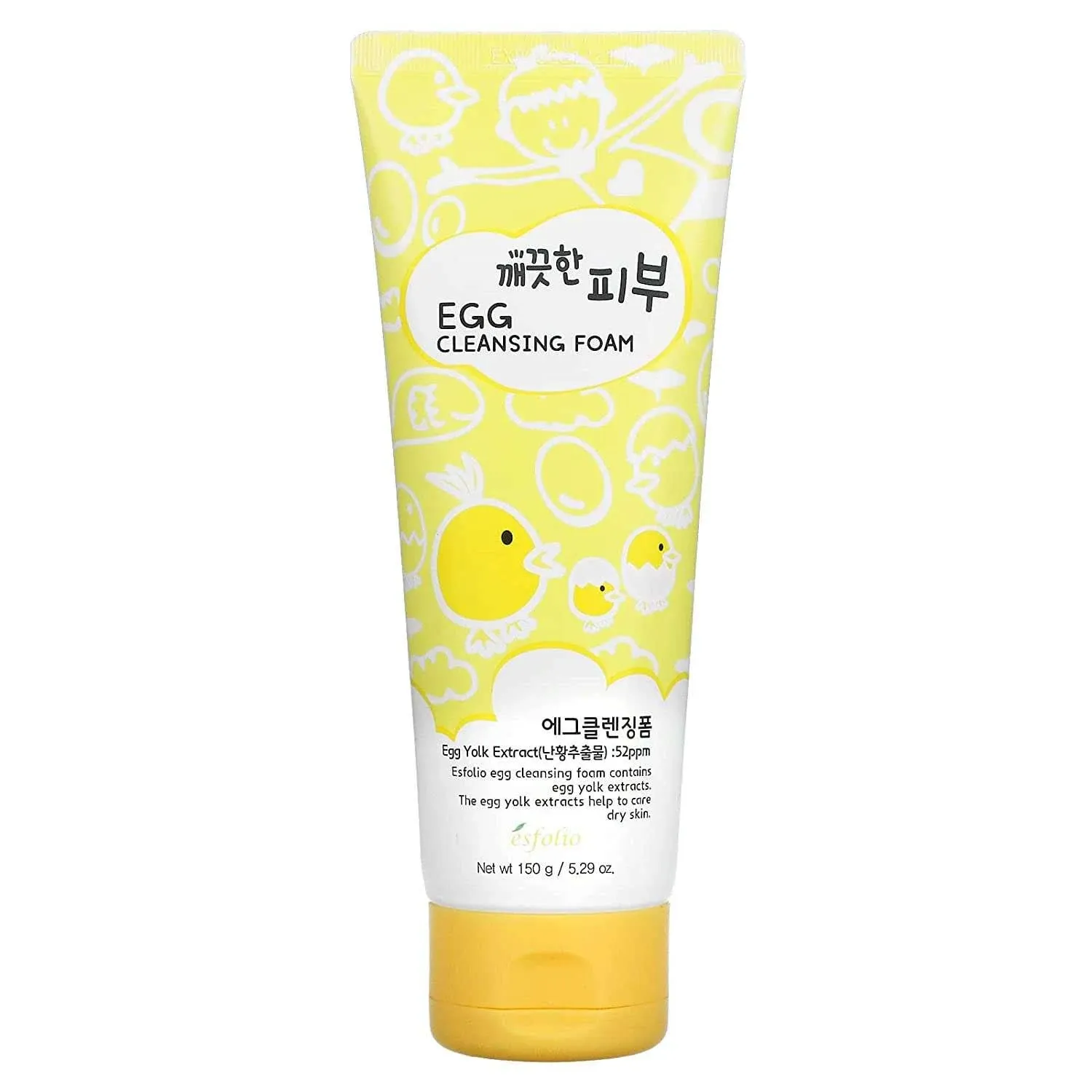 ESFOLIO KOREAN EGG CLEANSING FOAM - DRY SKIN CARE - 5.29 oz BOTTLE - NEW